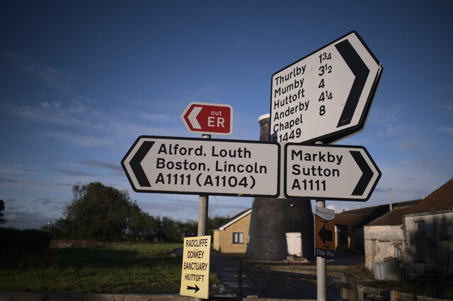 Sign post at Bilsby