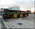 ST3188 : Black & amber bus leaving Friars Walk bus station, Newport by Jaggery