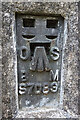 NJ2955 : Ordnance Survey Bracket on Trig Point by Anne Burgess