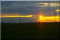 TR0663 : Pylons across Graveney Marshes, sunset by Christopher Hilton