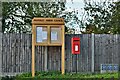 TM0364 : Haughley Green: Community notice board and post box by Michael Garlick