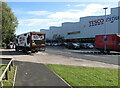 ST3486 : Müller Milk lorry in Newport Retail Park by Jaggery