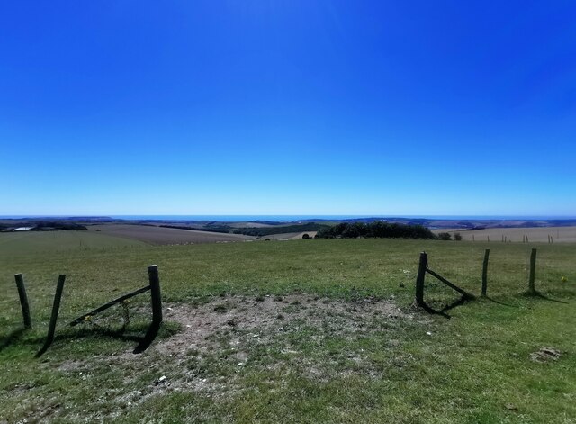 Gate on South Downs Way near Firle Borstal