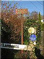 ST3457 : An old footpath sign on the way up to Hellenge Hill by Neil Owen