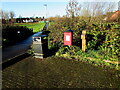 ST4286 : Two bins in a corner of Main Road Car Park, Undy, Monmouthshire by Jaggery