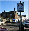 ST4287 : Start of the 20 zone, Newport Road, Magor, Monmouthshire by Jaggery