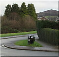 ST3090 : Bilingual litter bin on a Malpas corner, Newport by Jaggery