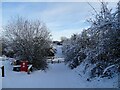 NZ1049 : Snowy scene on the railway path by Robert Graham