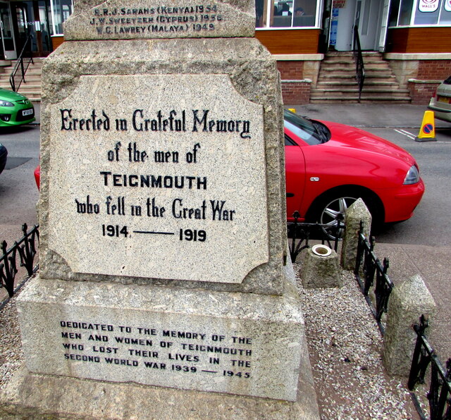 Dedications on Teignmouth War Memorial