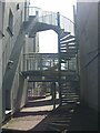 SH5772 : Spiral staircase at rear of college building, Bangor by Meirion