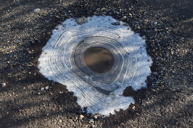 Frozen puddle