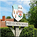 TL9450 : Preston St Mary village sign by Adrian S Pye