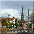 SK6142 : Red bus on Main Road, Gedling by Alan Murray-Rust