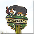 TF6628 : Wolferton village sign by Adrian S Pye