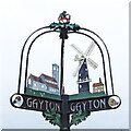 TF7319 : Gayton village sign - detail by Adrian S Pye