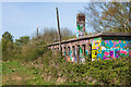 SK9571 : Abandoned railway buildings, Swanpool, Lincoln by Oliver Mills