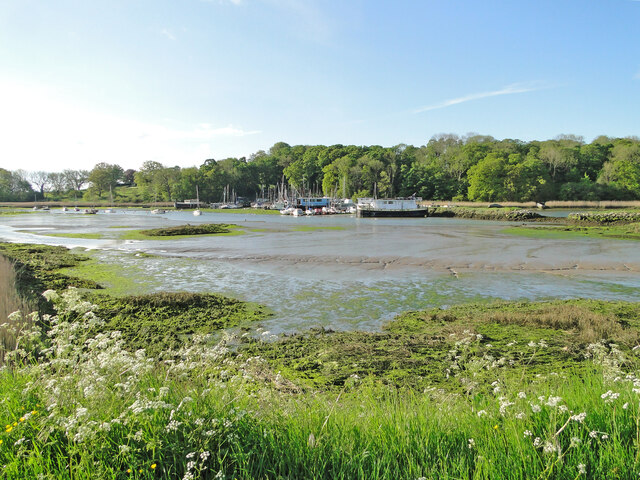 Boats moored at Martlesham Creek