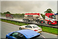 SE4152 : Rain and Spray on the A1(M) near Wetherby by David Dixon