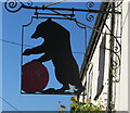 SO3606 : Black Bear Inn name sign, Bettws Newydd, Monmouthshire by Jaggery