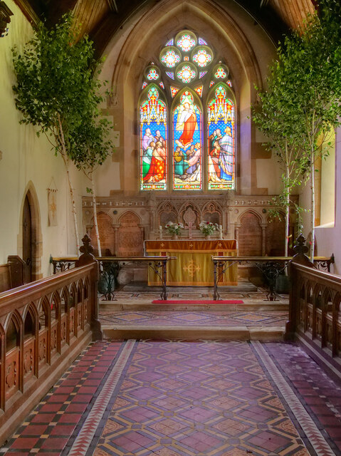 Altar and East Window, St Radegund's Church