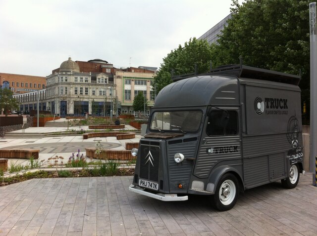 Starley Gardens, Coventry University, with food van