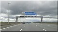 SJ6688 : Gantry over M6 on Thelwall Viaduct by Alpin Stewart