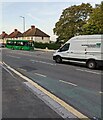 ST3090 : White van and green bus, Malpas, Newport by Jaggery