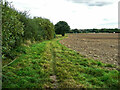 SE3620 : Footpath to Green Lane, along the edge of a ploughed field by Humphrey Bolton