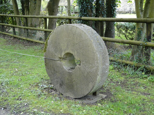 Millstone on the verge at Loudham Mill