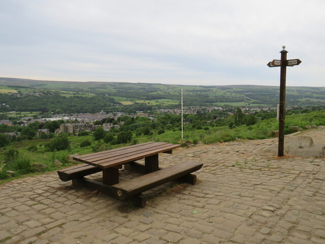 Picnic bench at White Wells, Ilkley Moor