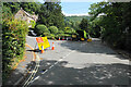 SK3057 : Road closure at the bottom of Willersley Lane by Bill Boaden