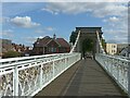 SK5737 : Wilford Suspension Bridge  love locks by Alan Murray-Rust