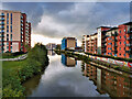 SJ8297 : Manchester Ship Canal (River Irwell) at Pomona Wharf by David Dixon