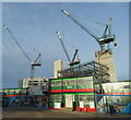 NT2473 : 1 Haymarket Square - tower cranes by M J Richardson