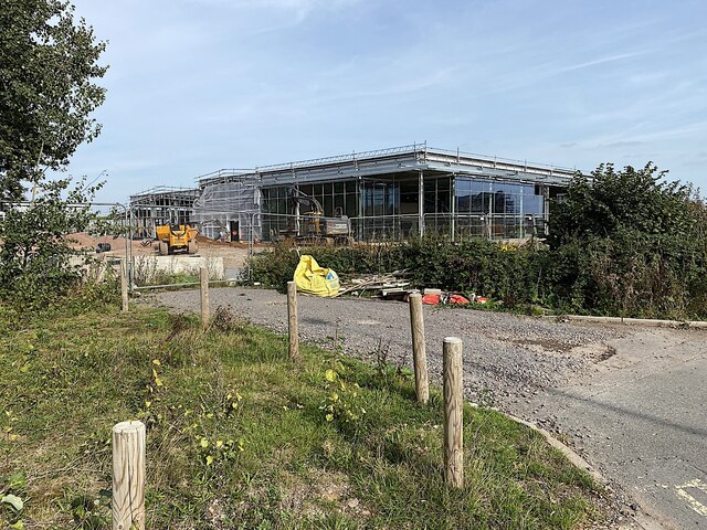 Car showroom under construction, Gallows Hill, Warwick