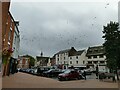 SP4540 : Flock of birds over Banbury Marketplace by Stephen Craven