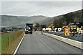 SH6472 : Roadworks on the A55 near  Abergwyngregyn by David Dixon