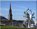 NS3274 : Shipbuilders of Port Glasgow sculpture by Thomas Nugent