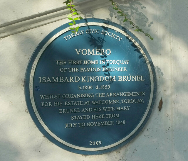 Blue plaque, Stitchill Road, Torquay