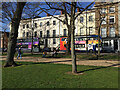 SP3165 : Buses in Dormer Place, Royal Leamington Spa  a scene from the pandemic by Robin Stott