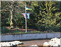 NT2347 : Ukraine flag at the Great Polish Map, Eddleston by Jim Barton