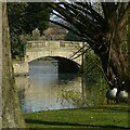 SK5437 : The southern bridge, Highfields Park lake by Alan Murray-Rust