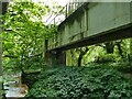 SE2046 : Sewer pipe bridge, Wharfemeadows Park (2) by Stephen Craven