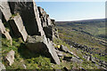 SK0578 : Rock face at Castle Naze by Bill Boaden