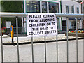 NT2540 : Roadside notice, Peebles Beltane Procession by Jim Barton