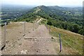 SO7644 : Electric fencing on the Malvern Hills by Philip Halling