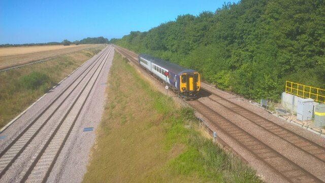 New track layout at Werrington Junction seen from Hurn Bridge