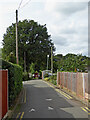 SO8689 : Road and footpath at Hinksford Park in Staffordshire by Roger  D Kidd