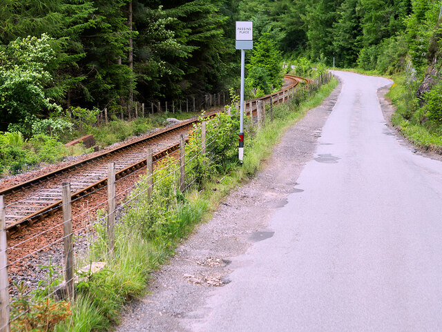 Single Track Railway and Road near Ardnarff