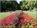 TQ3080 : Flower bed at Victoria Embankment Gardens by Marathon